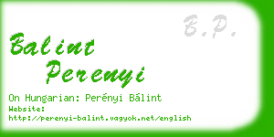 balint perenyi business card